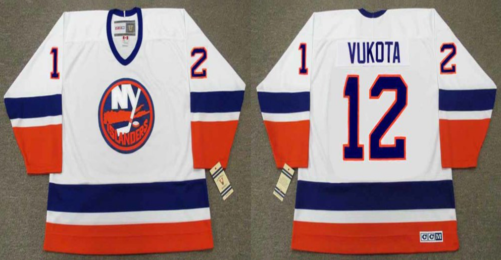 2019 Men New York Islanders #12 Vukota white CCM NHL jersey->new york islanders->NHL Jersey